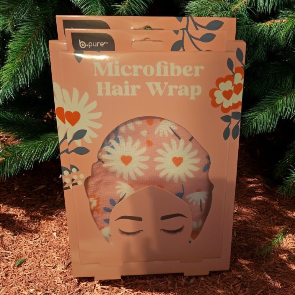 Microfiber Hair Wrap (White and Pink) — Product Features